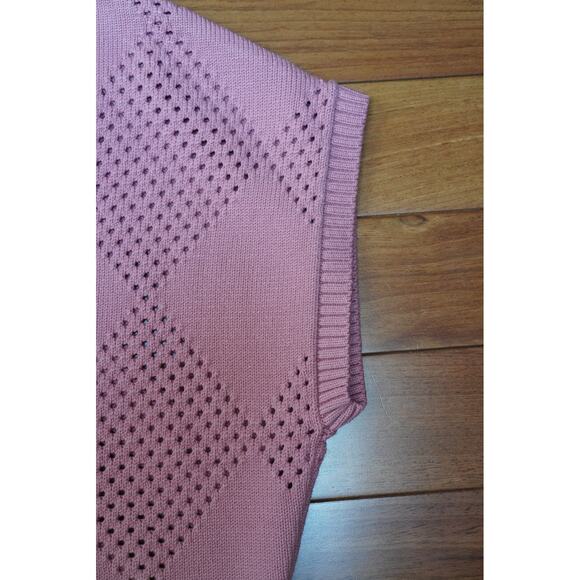 Wilson Mesh Argyle Sweater Vest Knit Vintage Pink Size Medium - Picture 9 of 14